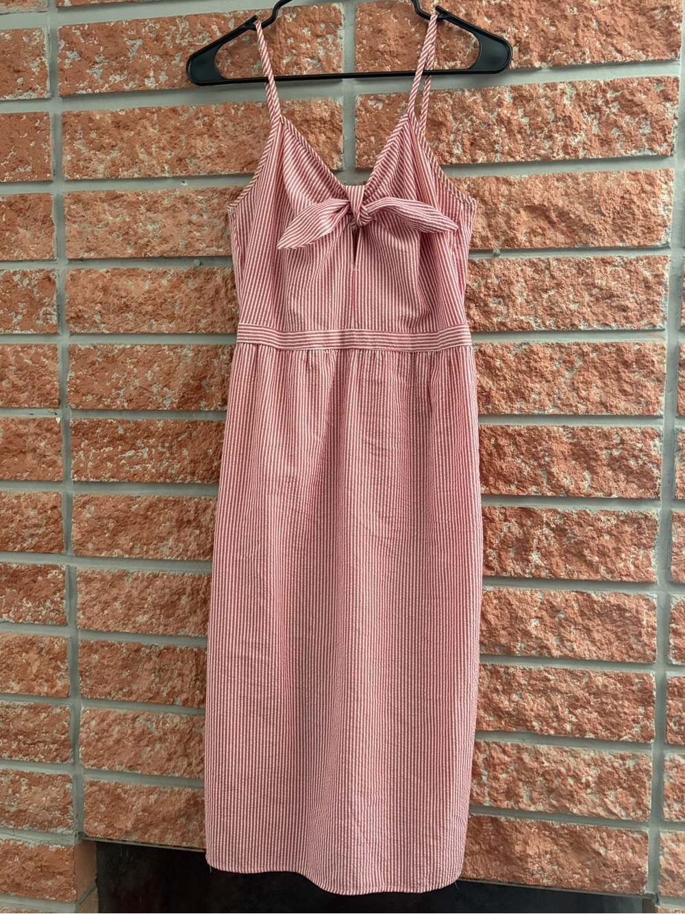 Love Notes red and White Striped Tie-Front Sundress